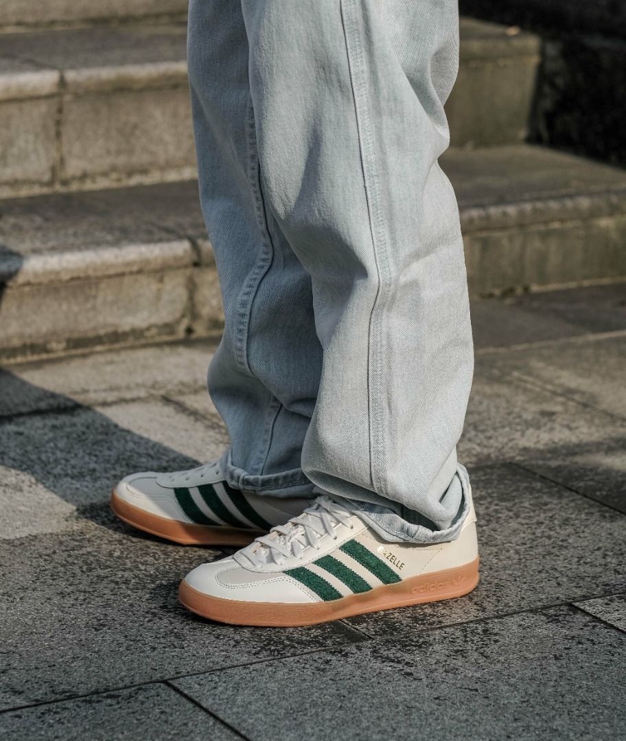 Adidas gazelle white green shop