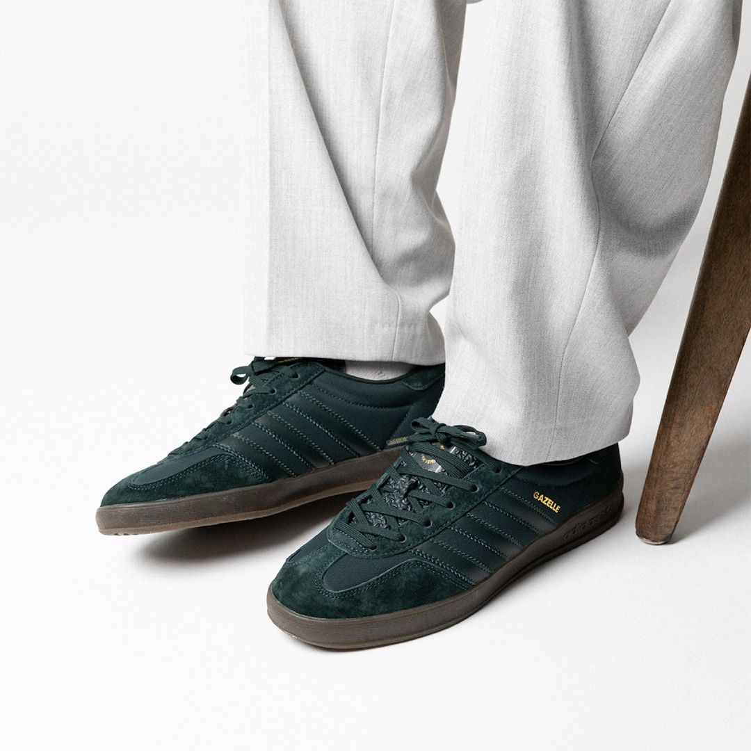 adidas gazelle silver green womens adidas Samba Xlg Shoes - Unisex - Shadow Green / Chalk White / Gum main image 1