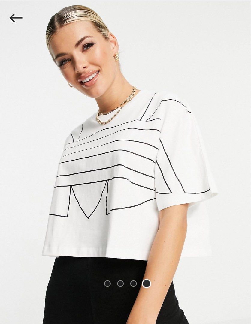 White and pink discount adidas t shirt
