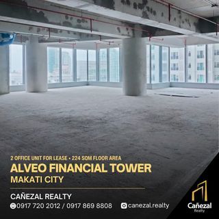 Alveo Financial Tower Corner Unit Total of 224 SQM Floor Area For Lease