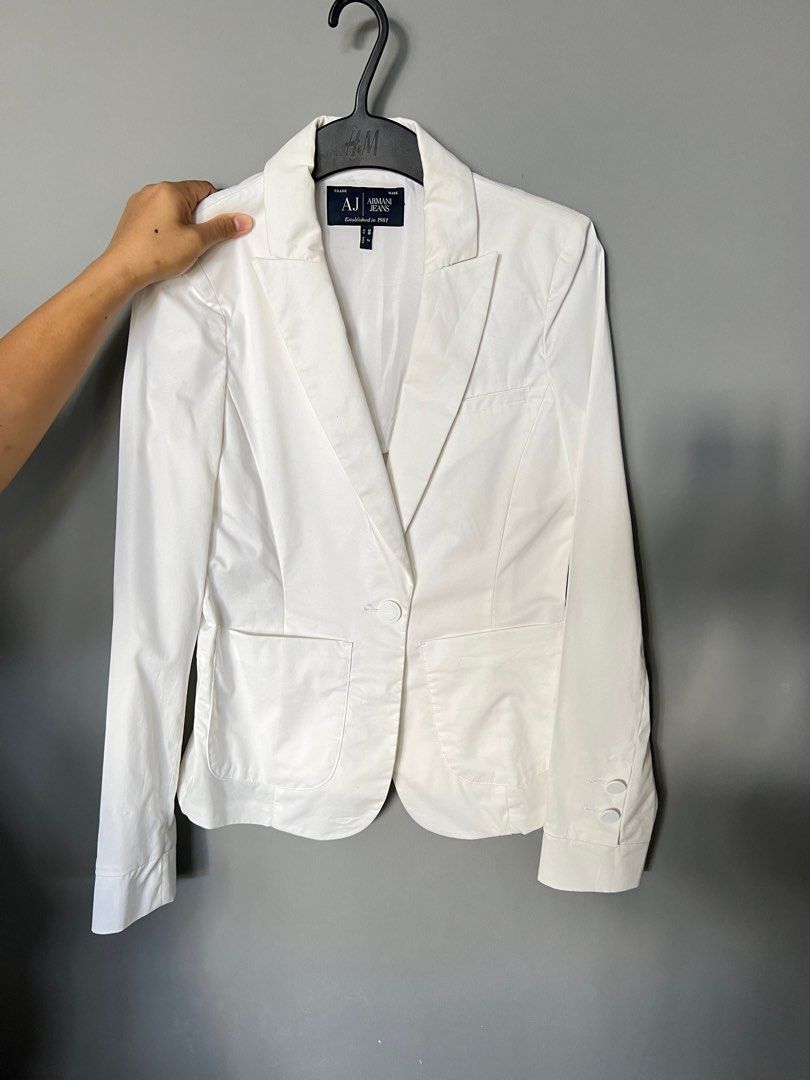 Armani jeans white jacket hot sale