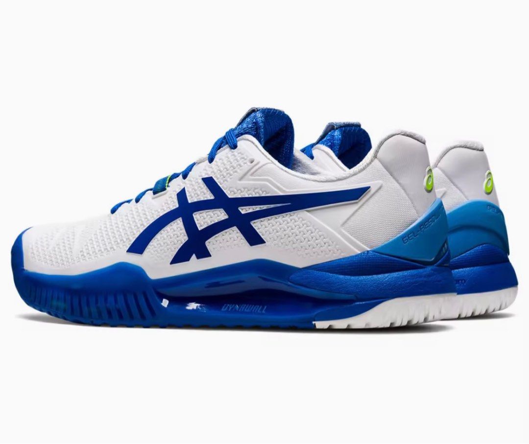 White and blue tennis hotsell shoes
