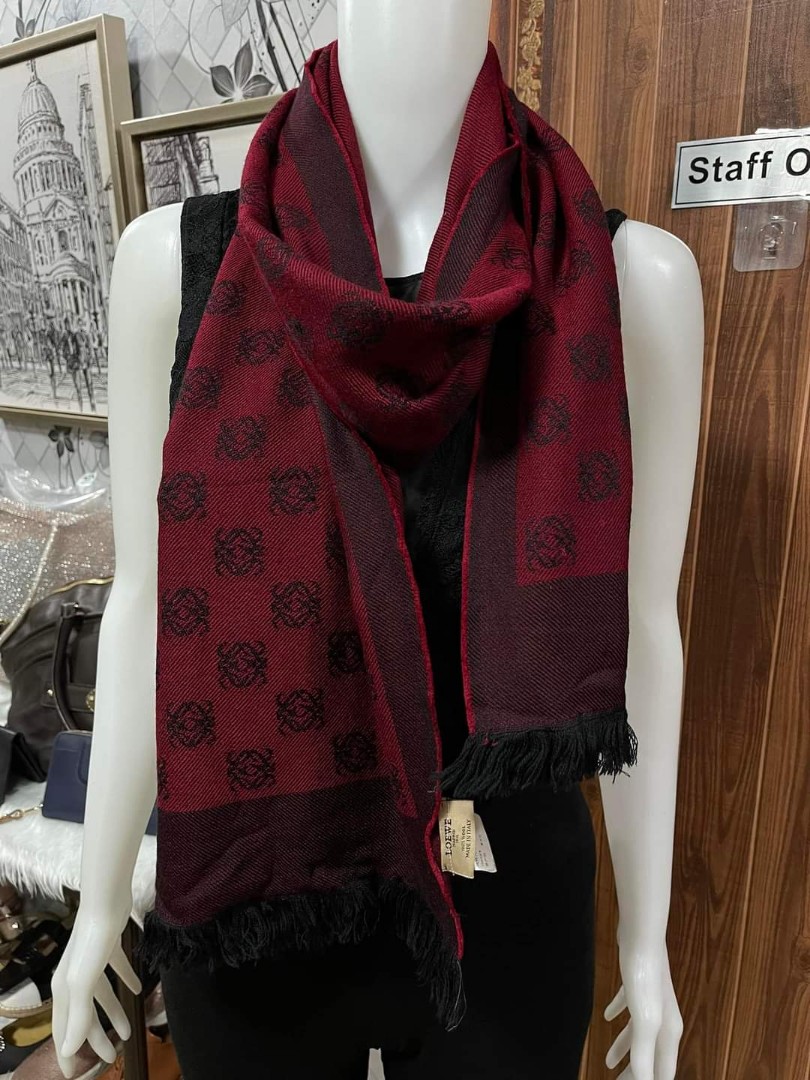 LOUIS VUITTON Rose Scarf Stole Shawl Wine red Authentic Women Used from  Japan