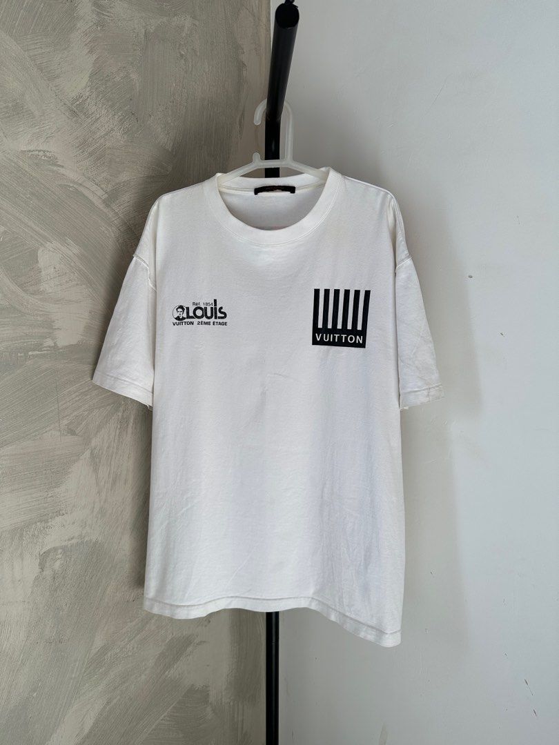 Louis Vuitton White Barcode Logo T-Shirt