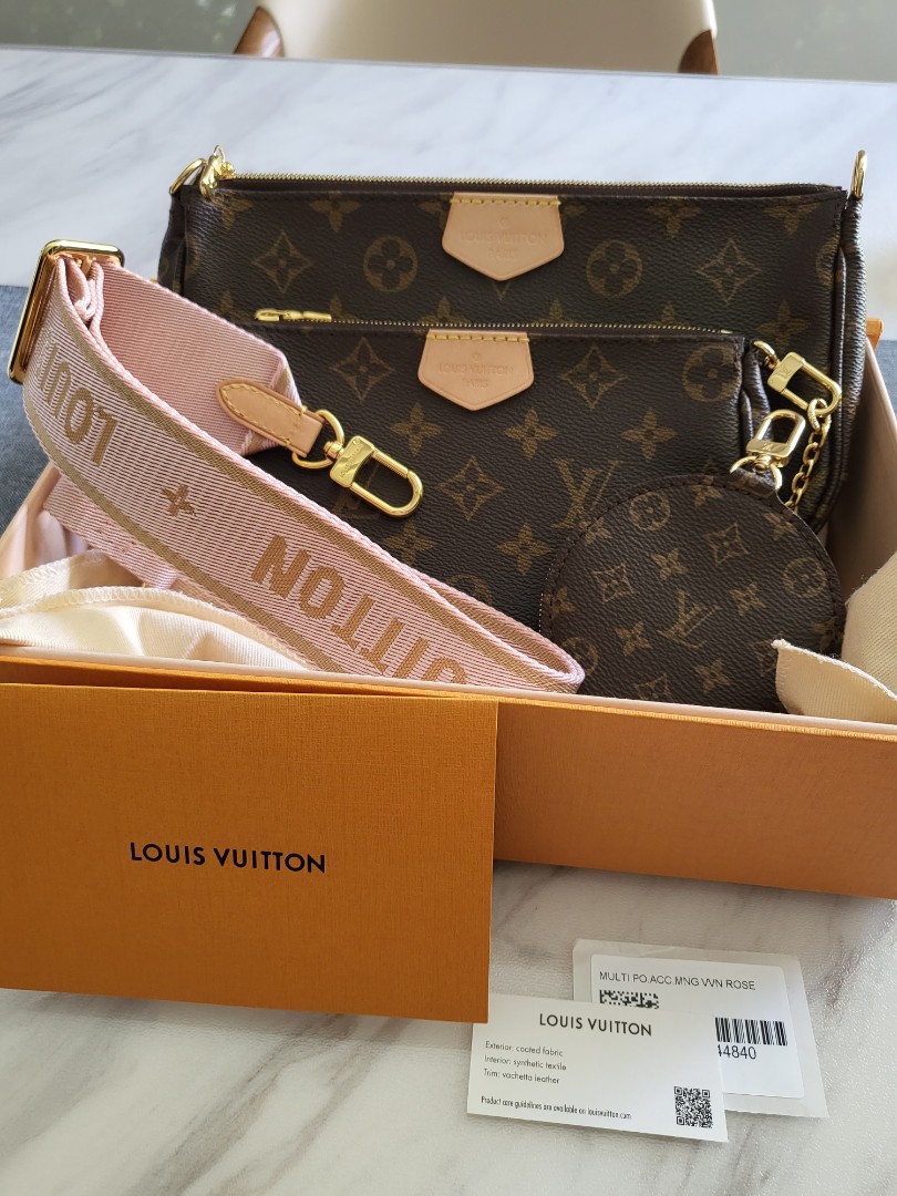 Authentic Louis Vuitton Multi Pochette Rose, Women's Fashion, Bags &  Wallets, Cross-body Bags on Carousell