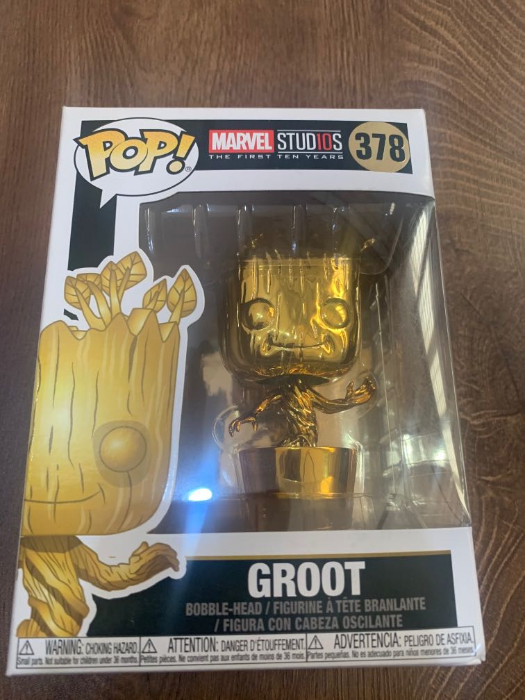 Funko Pop Guardians Of The Galaxy 378 Groot Gold Chrome main image 0