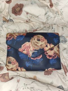 Authentic/Original Cath Kidston Woman's Bag Envelope Clutch Bag - Navy Blue Floral