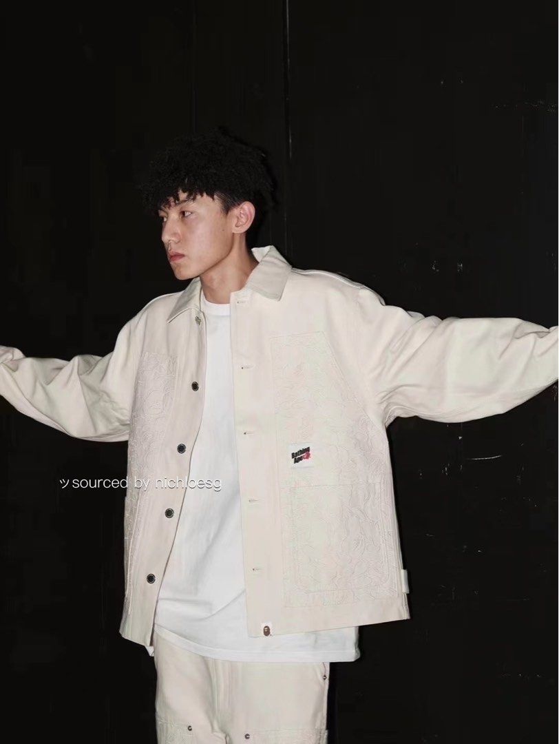 BAPE LINE CAMO PATCH WORK JACKET Men s Fashion Coats Jackets and Outerwear on Carousell