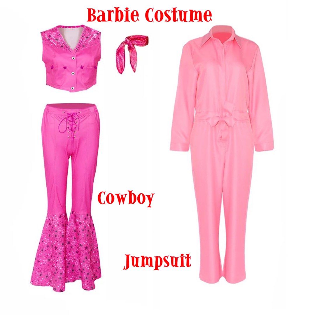 Barbie Cowgirl Child Costume Pink Jumpsuit