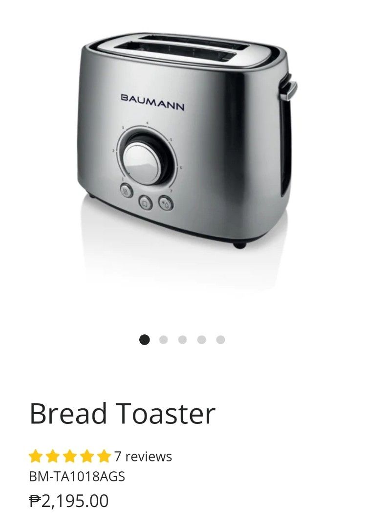 Baumann 2 - Bread Toaster Sale (Category: Ovens & Toasters) located in Manila. Submitted by al.rey (Listing ID 1247998407, Image 2). Description: brand new and Original SRP 2195 sale price rfs:decluttering.
