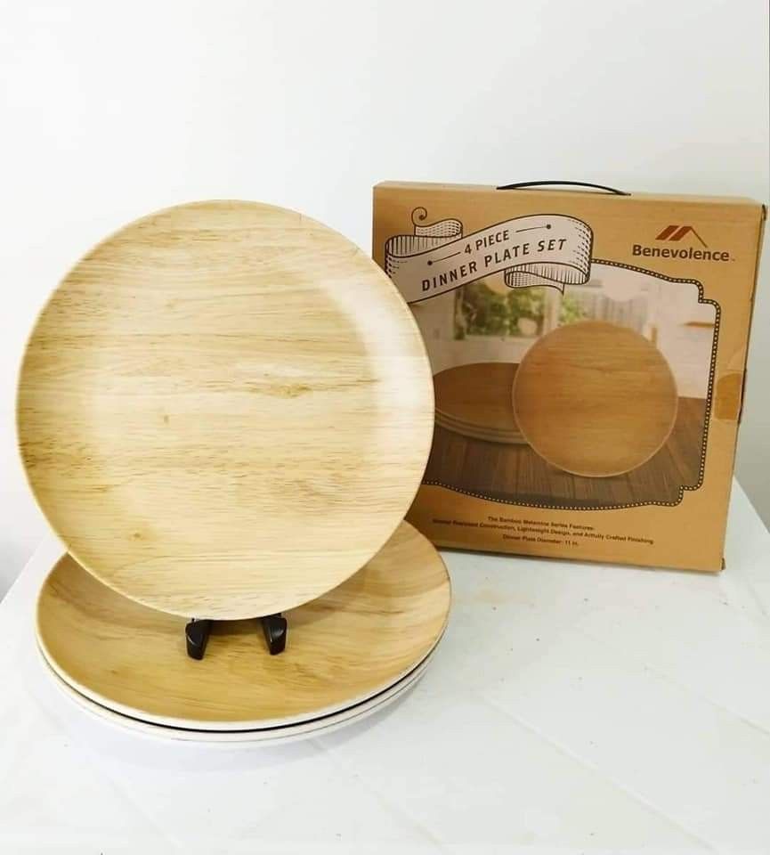 Benevolence Bamboo Melamine 4pc Dinner Plate Set (Category: Dinnerware & Cutlery) located in Taytay. Submitted by shielaplans (Listing ID 1248051176, Image 1). Description: Benevolence 4Pcs Dinner Plate Set Size : 11 inches P800.00/set 6 Sets Available ✨MOP: Gcash/BPI/Seabank ✨Location: Taytay Rizal ✨Shipping and delivery shouldered by buyer. Couriers available: MCFA/Flash Express/Grab/Lalamove 🛍️Shopee checkout available Item Price + 9% transac