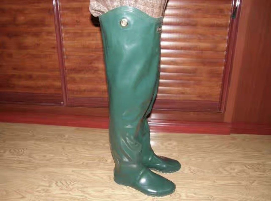 Men's thigh high rubber boots top