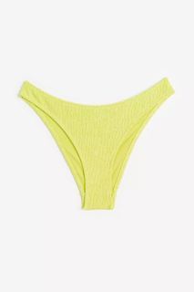 *BNWT* H&M Pale lemon yellow fully lined textured mid-waist bikini bottoms (from Php599)