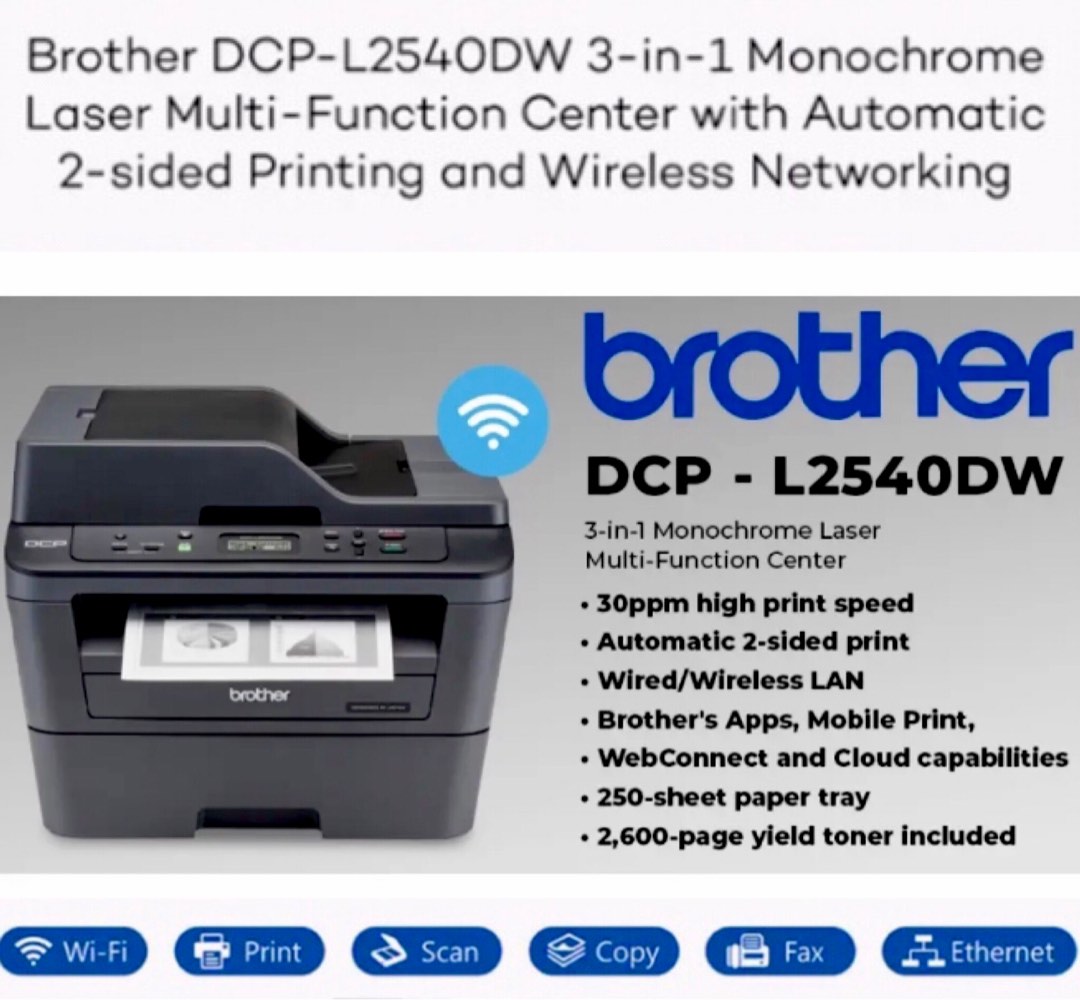 Brother DCPL2540DW, Computers & Tech, Printers, Scanners & Copiers on