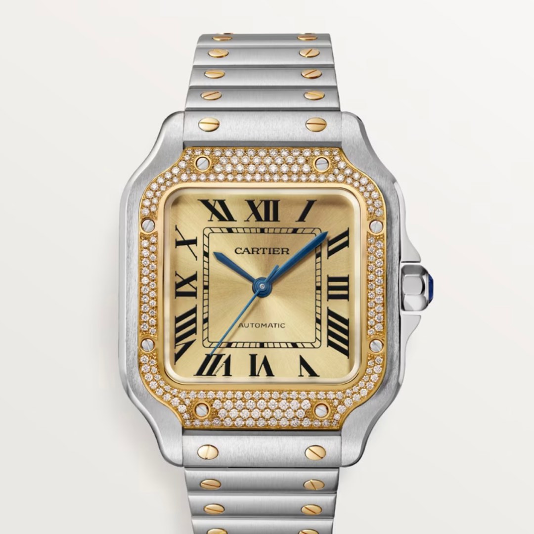 cartier santos factory diamonds