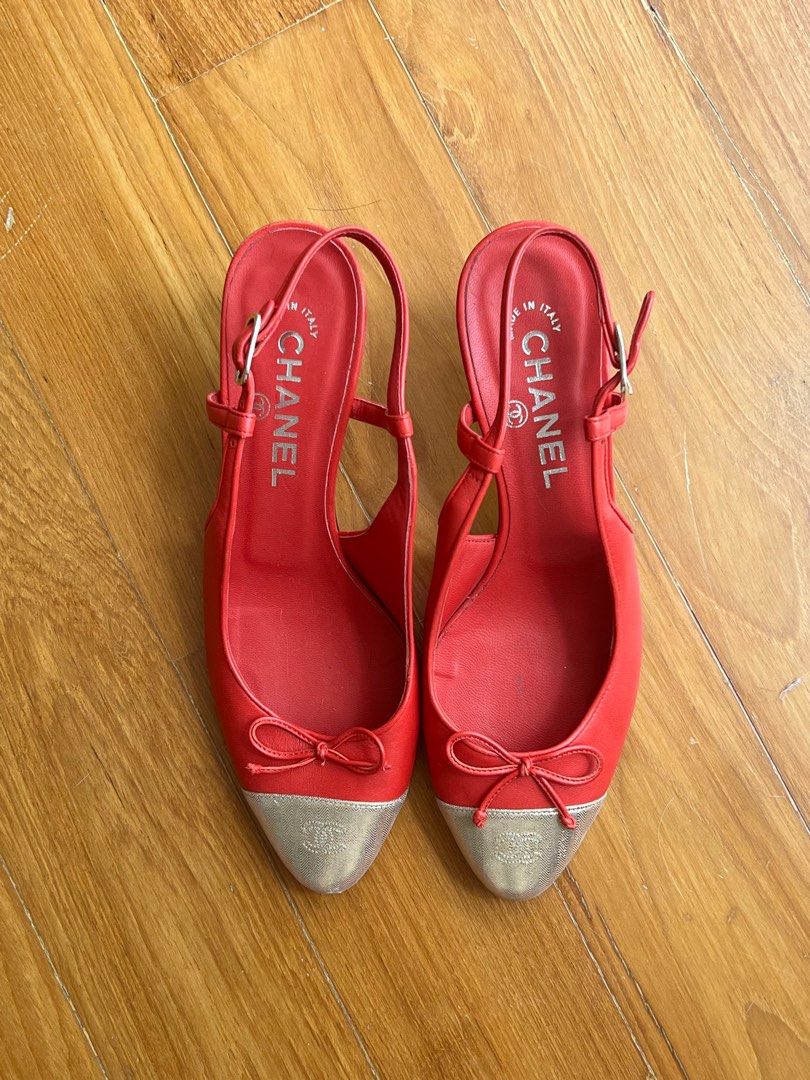 Chanel red heels top