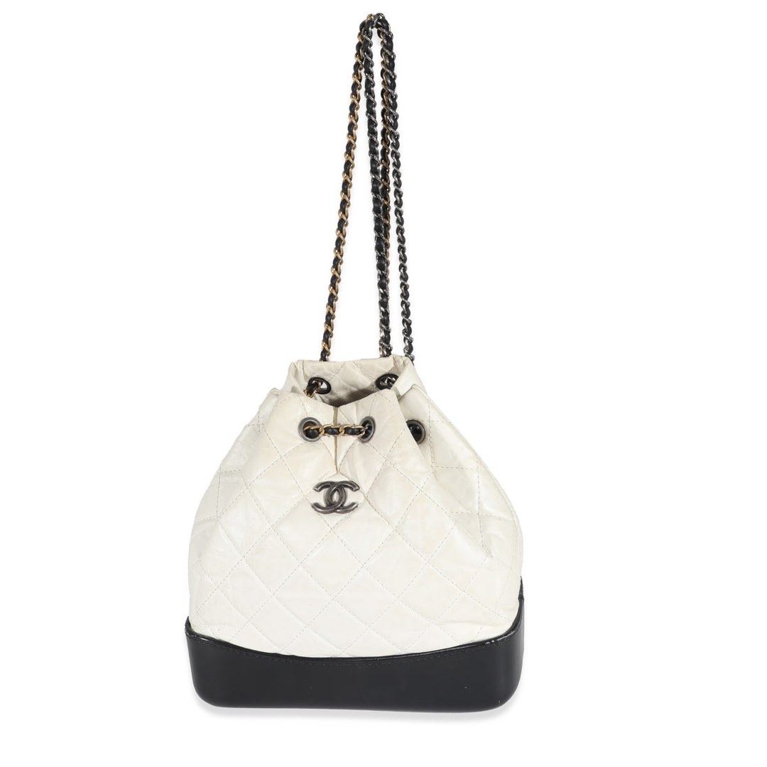 Chanel Gabrielle Medium Hobo Bag Black White For Sale at 1stDibs
