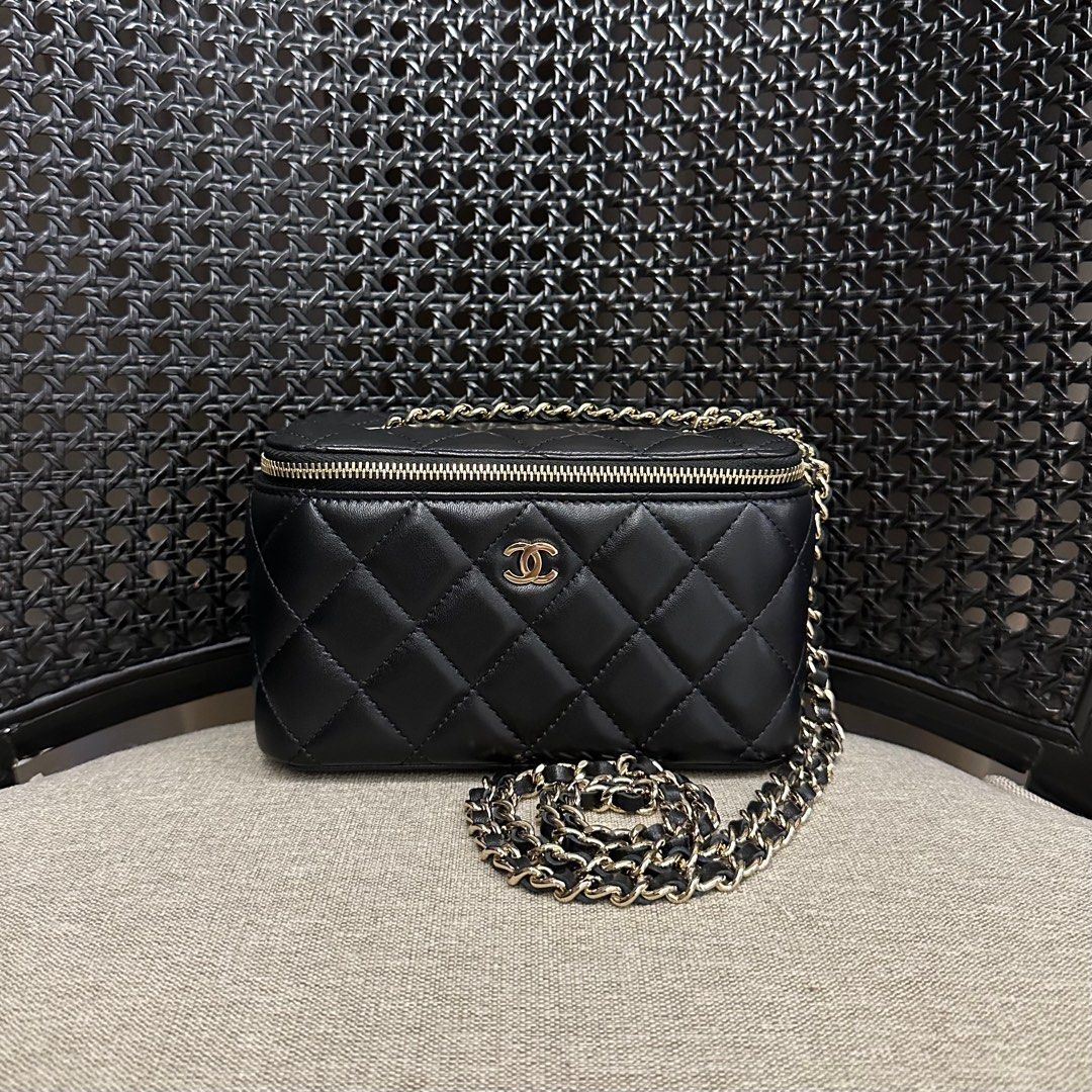 Chanel Monte Carlo Small Vanity Case Black Quilted Lambskin Gold Hardware