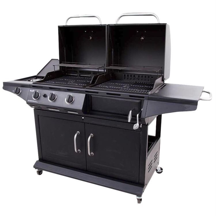 Char broil Delux charcoal & gas combo grill, Furniture & Home Living, Outdoor Furniture on