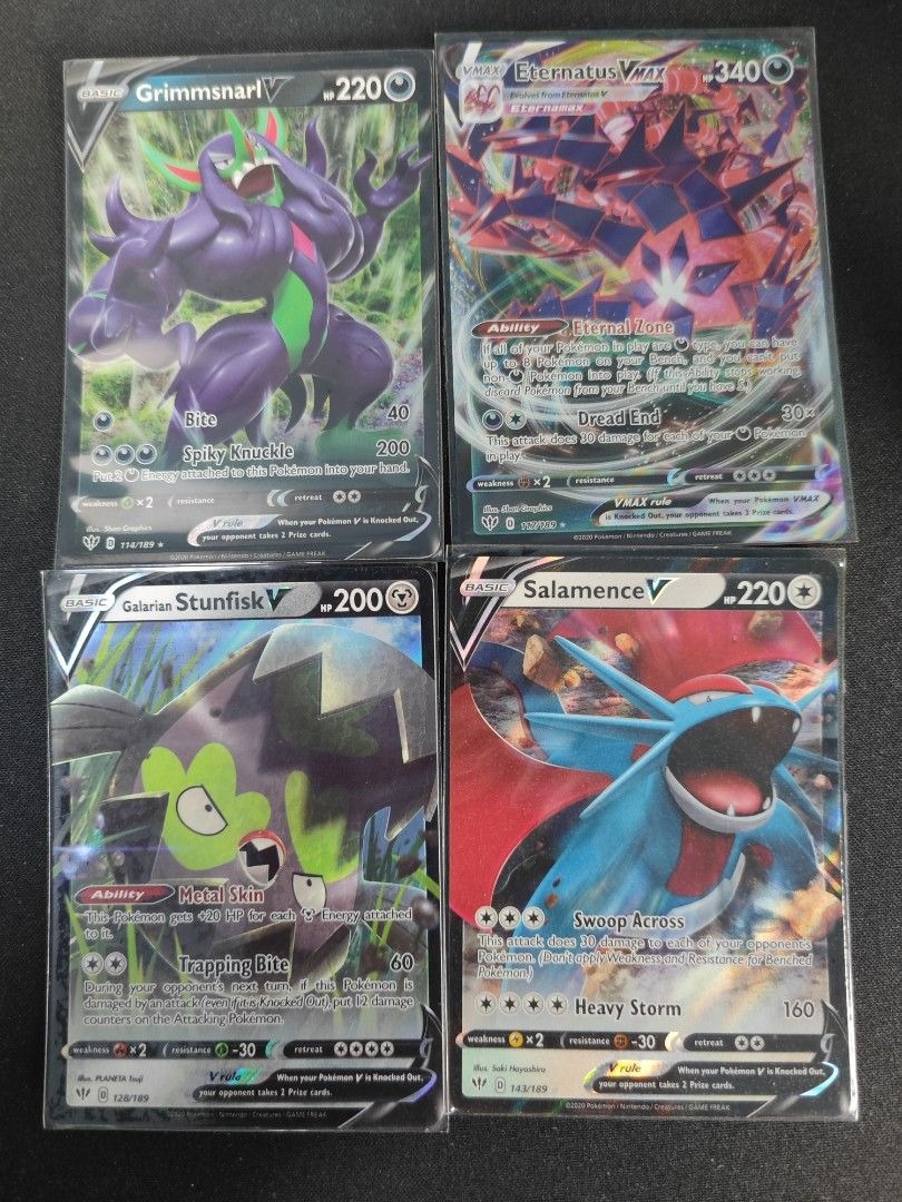 Pokémon Grimmsnarl V Ultra Rare Holofoil Card – Sword & Shield Darkness Ablaze #114/189, Collector’s Trading Card - View #2
