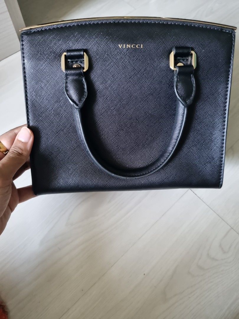 CHEAPEST LIKE NEW Vincci Black Leather bag Women s Fashion