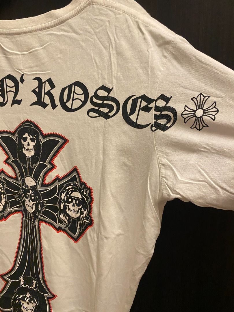 Chrome Hearts Guns n Roses (Category: Tshirts & Polo Shirts ) located in Cainta. Submitted by bentakahitanoano (Listing ID 1248076100, Image 3). Description: Good condition Size large fit to medium boxy Oversize fit Pit to pit 23 Length 27.