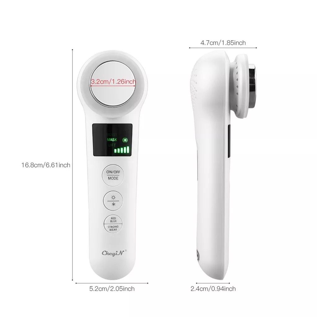 CkeyiN Hot Cold Face Beauty Massager EMS Vibrate Skin Care Device with