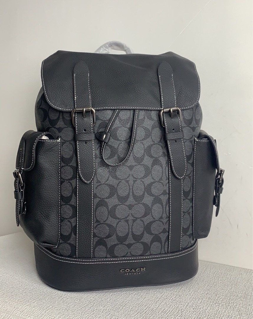 Coach CB839 Hudson Backpack In Signature Canvas - Charcoal/Black on ...