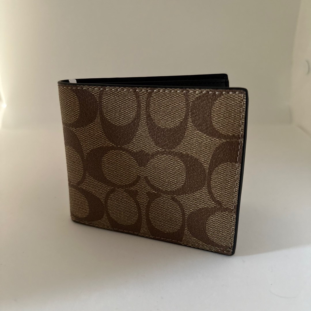 Coach ID Billfold Wallet In Signature Canvas (F66551) warna TAN.. on