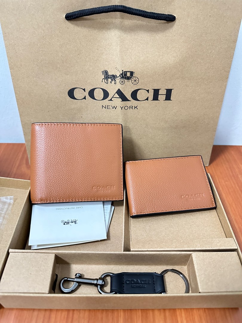 Coach Men Wallet Gift Set, Men's Fashion, Watches & Accessories