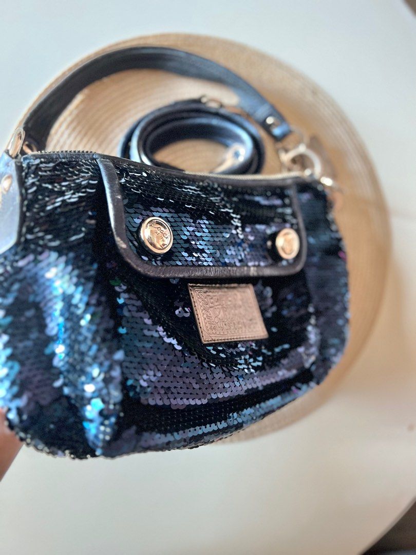 Buy Coach Poppy Sequin Xbody Bag Purse with Long Chain Royal Blue 48422  Online at desertcartKUWAIT