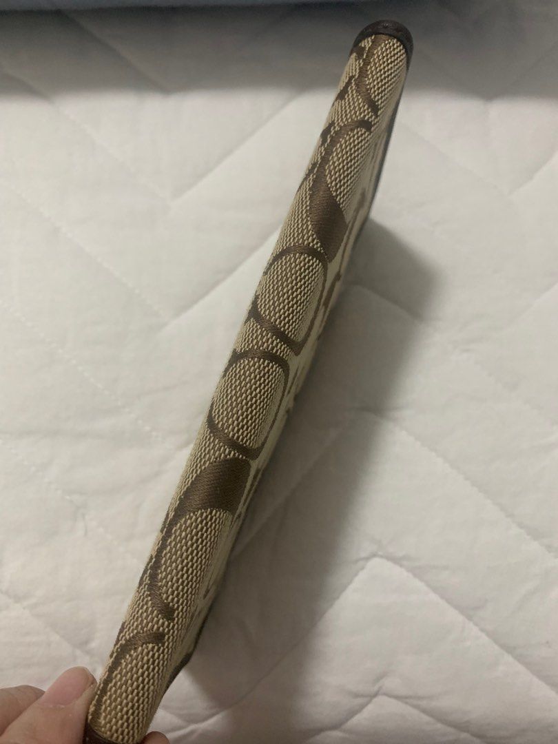 Coach Signature Check Book Cover, Luxury, Bags & Wallets on Carousell