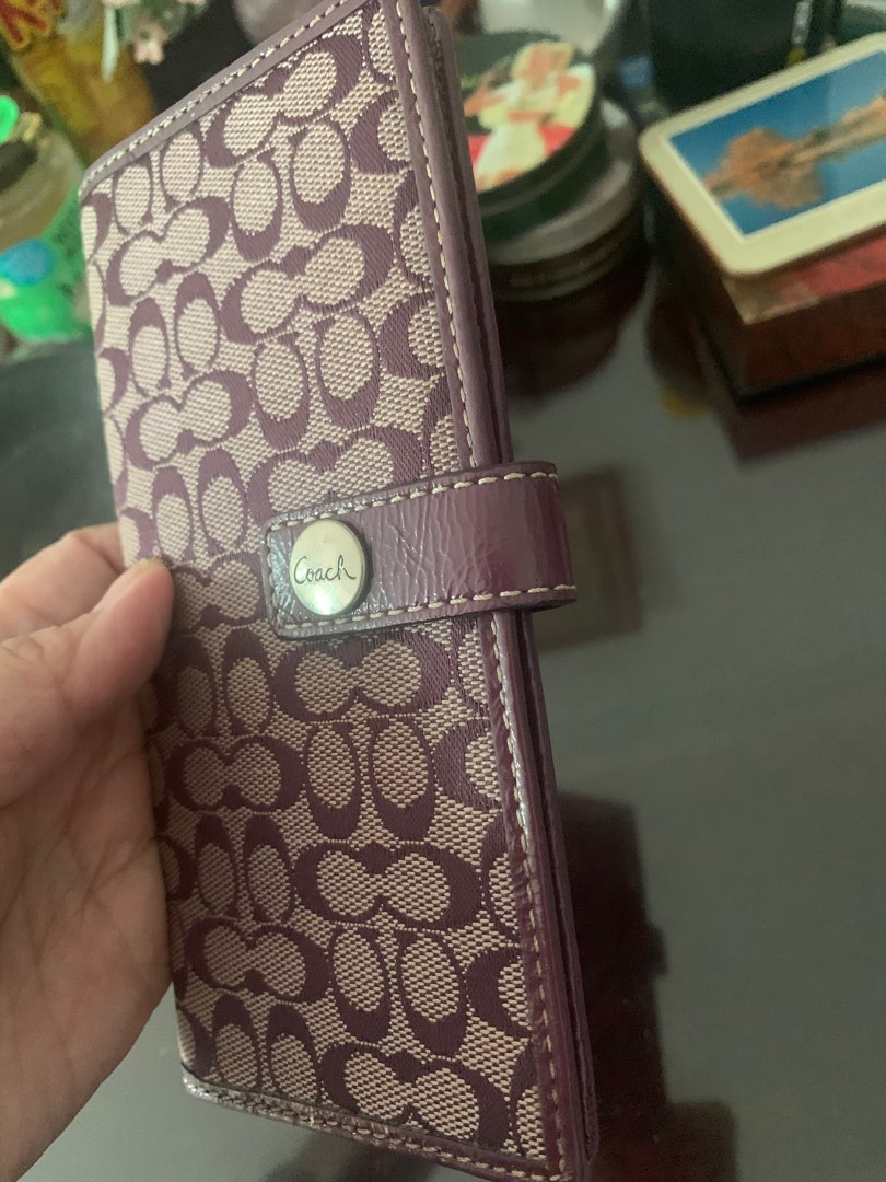 Purple wallet coach sale