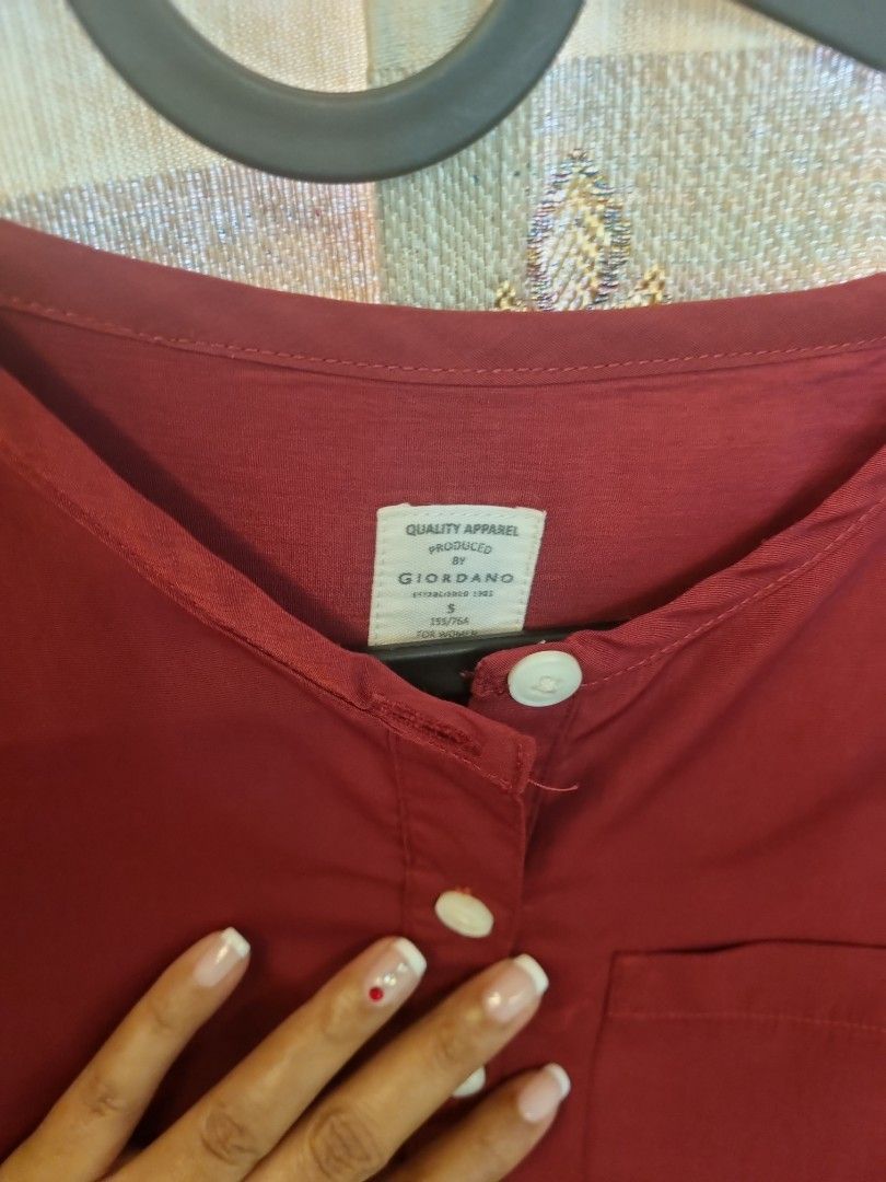 Dark red Top Women s Fashion Tops Blouses on Carousell