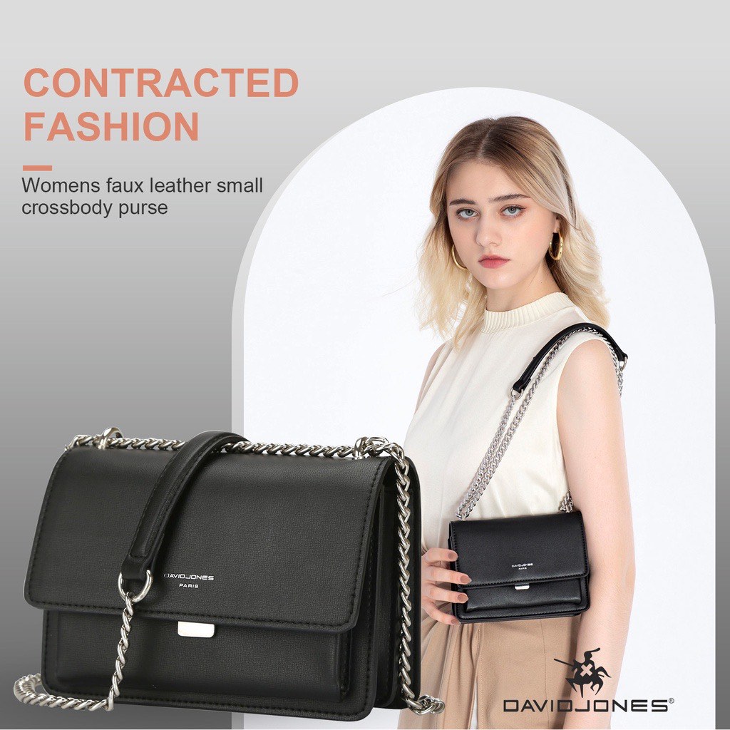 David Jones Small Handbag with Embossed Pattern Handles
