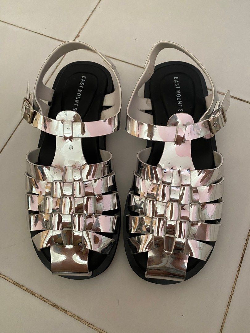 EAST MOUNT SIDE Melina Silver Mirrored Shoes on Carousell