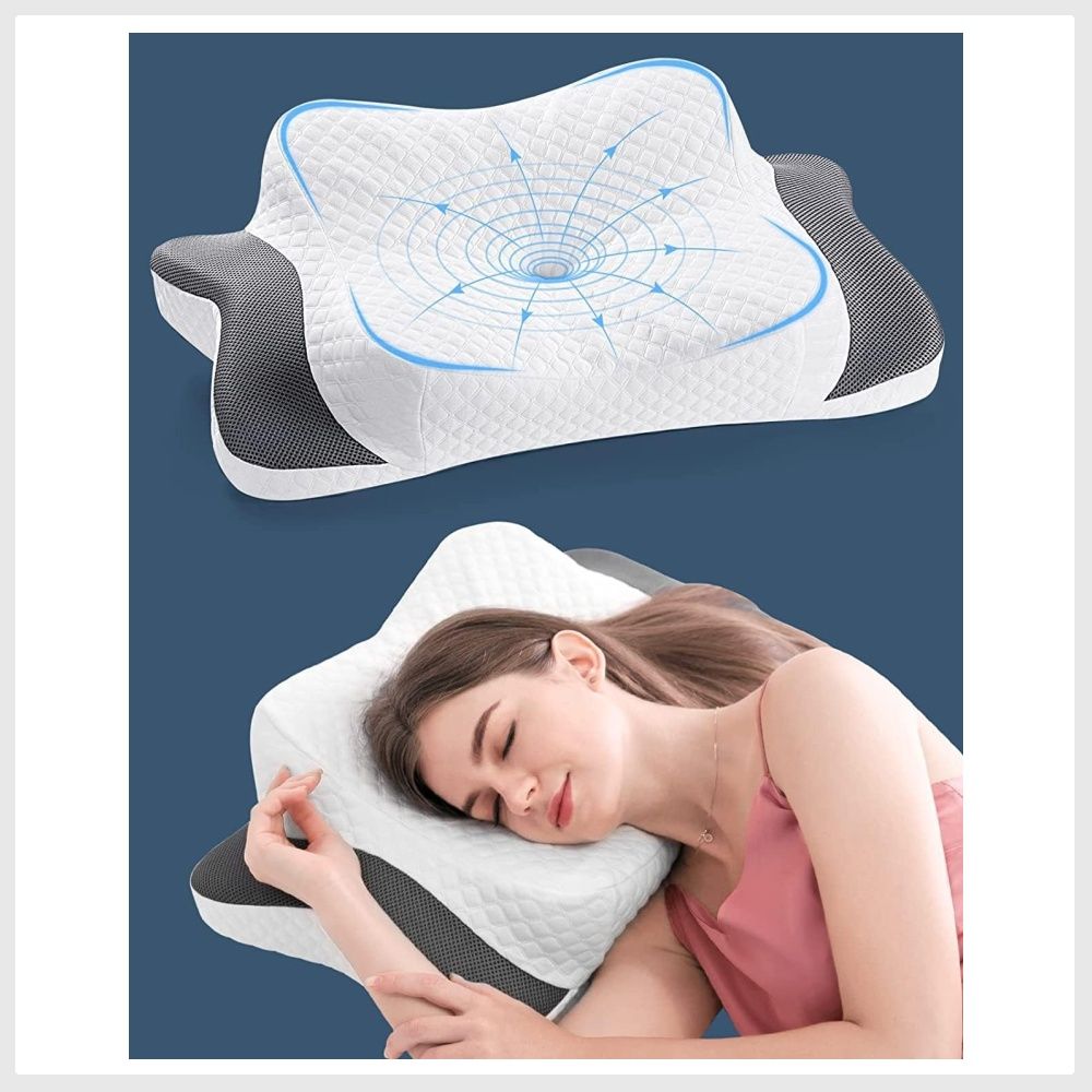 Lumbar Pillow for Sleeping, Adjustable Height 3D Lower Back Support Pillow  Waist Sciatic Pain Relief Cushion for Bed Rest - Side, Back and Stomach  Sleepers 