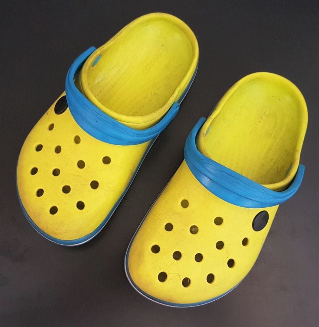 Yellow and blue crocs cheap