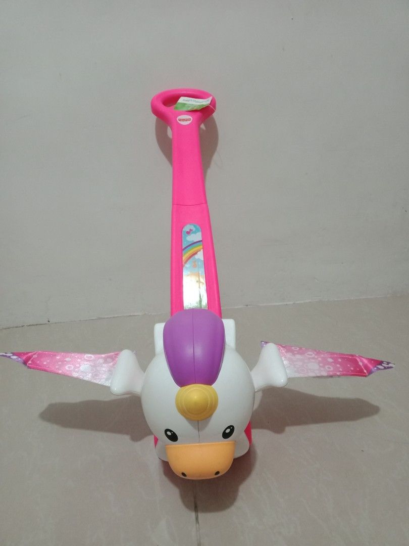 Fisher Price Push & Flutter Unicorn (Category: Infant Playtime) located in Quezon City. Submitted by mhoniqvela04 (Listing ID 1247995360, Image 1). Description: Fisher Price Push & Flutter Unicorn Mall price: 1,000 Selling for only 399 DESCRIPTION: ✅A magical push toy that encourages your baby to walk ✅​Soft, multicolour wings flutter & flap as baby pushes the unicorn along ​Sweet unicorn pal with bright colours ✅​Unicorn jingles as it's pushed a