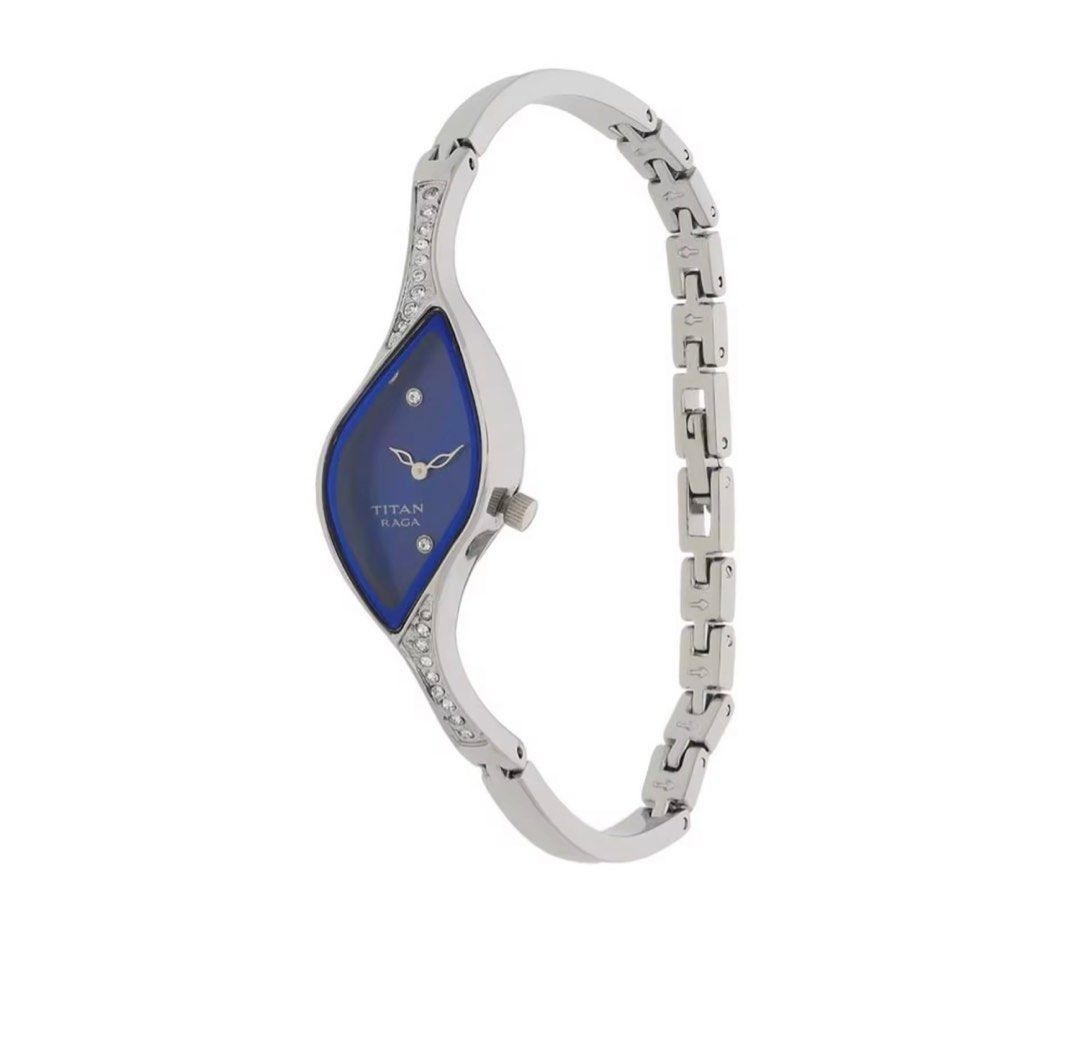 FLASH DEAL Titan Raga Blue Dial With Silver Metal Strap Analog Women s Watch 9710SM01