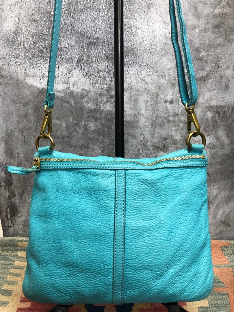 Fossil, Bags, Fossil Sydney Satchel Bag Teal Mint Seafoam Green Pebbled  Leather