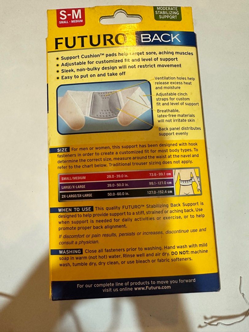 Futuro Stabilizing back support, Health & Nutrition, Braces, Support