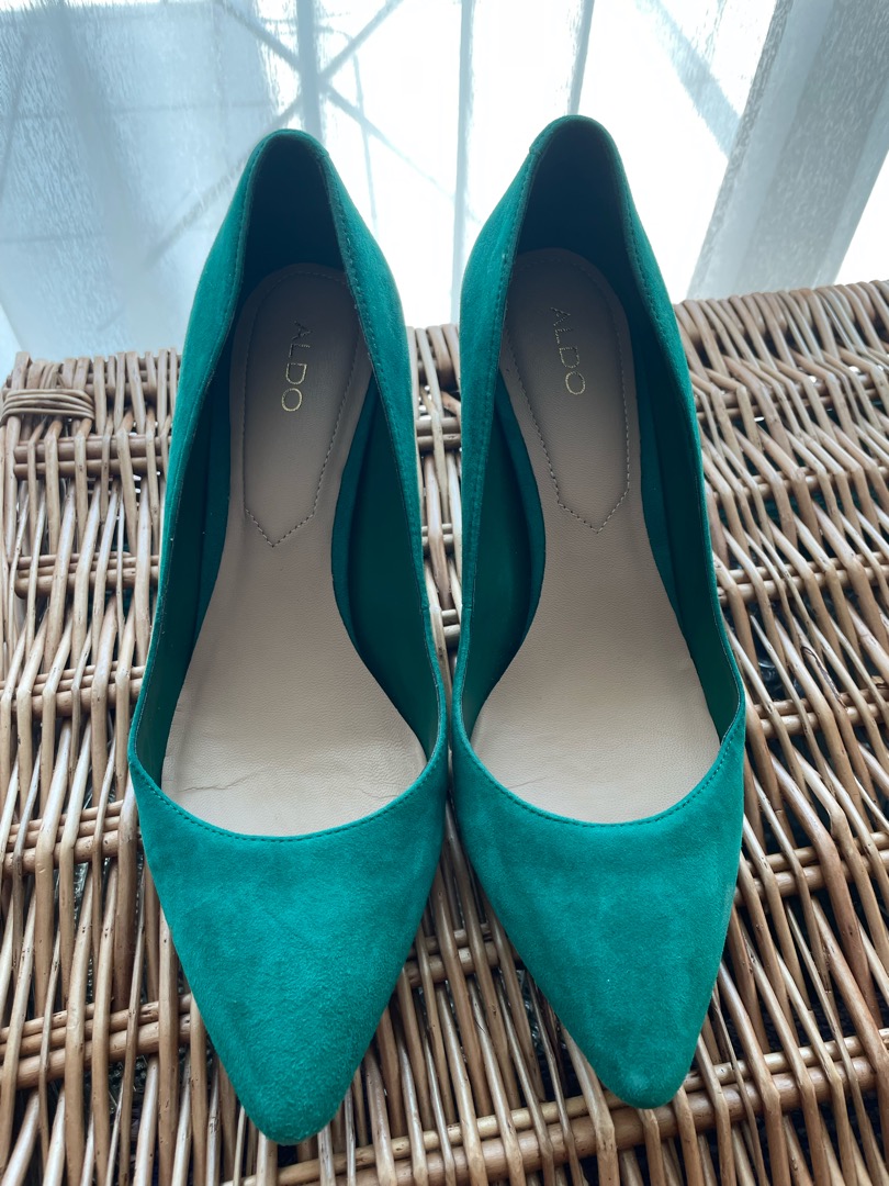 Green Suede Aldo Shoes Women s Fashion Footwear Heels on Carousell