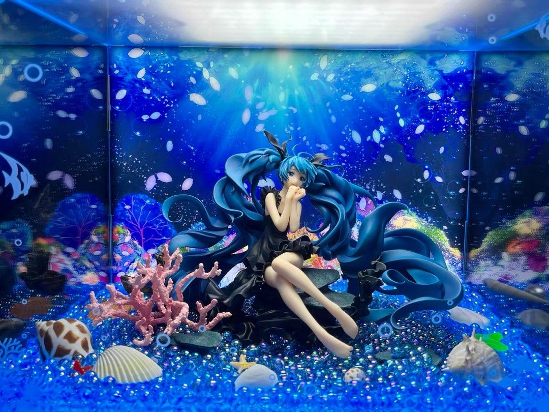 VOCALOID MIKU Deep Sea Girl ver, 100% Original, 16cm PVC Anime Action Figure Modelo Brinquedos, Presente da Boneca  26