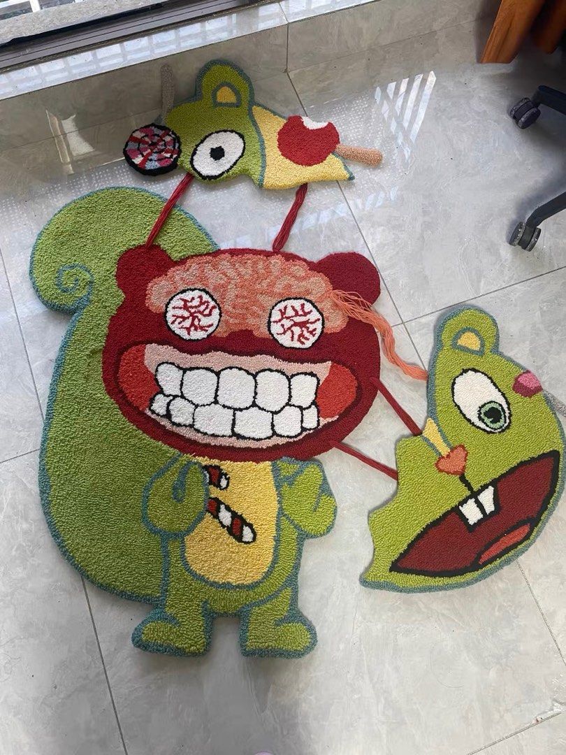 Happy tree friends rug handmade, Furniture & Home Living, Home Decor ...