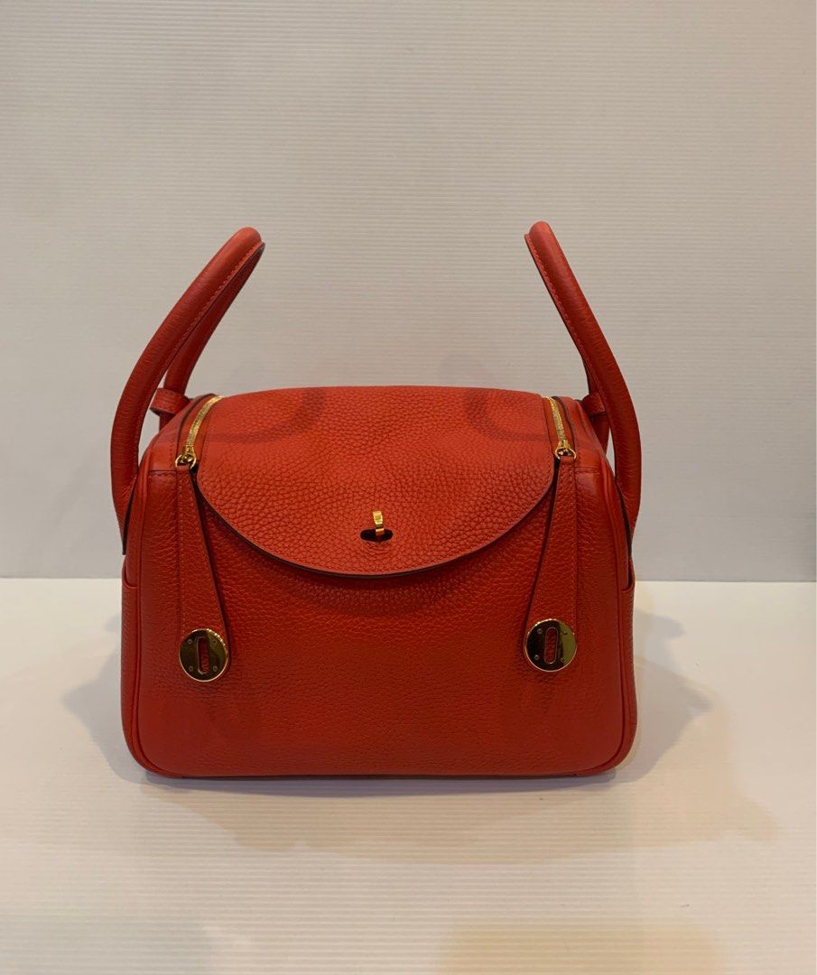 Hermes Lindy 26 Clemence Rouge Tomate GHW Stamp A