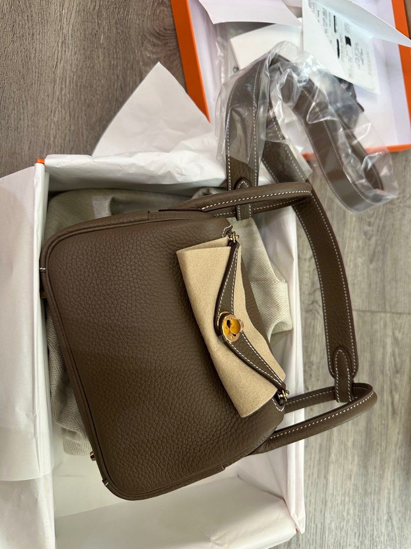 Hermes Mini Lindy Etoupe GHW, Luxury, Bags & Wallets on Carousell