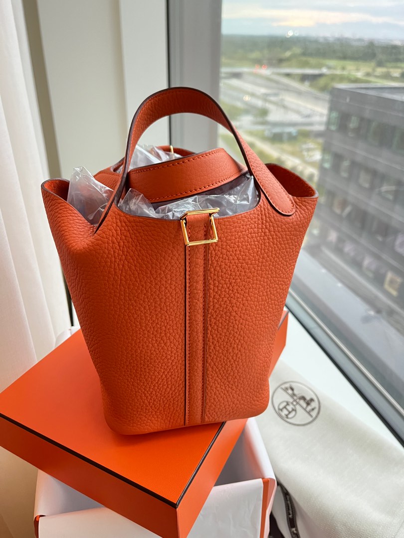 Hermes Picotin 18 GHW Orange Luxury Bags Wallets on Carousell