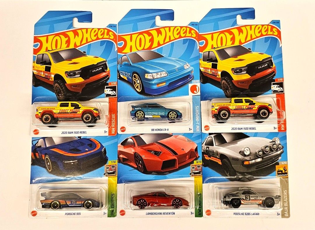 Hotwheels Rth Treasure Hunt Ram Rebel Blue Honda Cr X Porsche Lamborghini