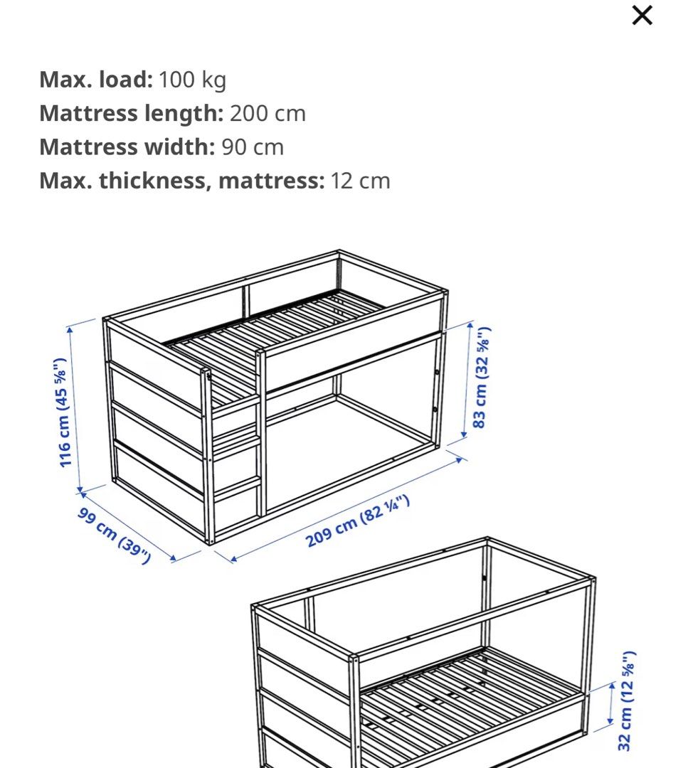 IKEA Kura Reversible Bunk Bed, Furniture & Home Living, Furniture, Bed